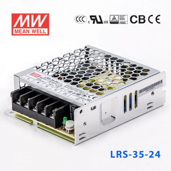 明纬电源LRS-35-24 36W 24V1.5A单路输出超薄型低空载