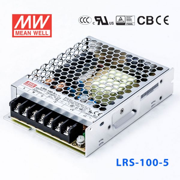 明纬电源LRS-100-5 90W 5V18A单路输出超薄型低空载损